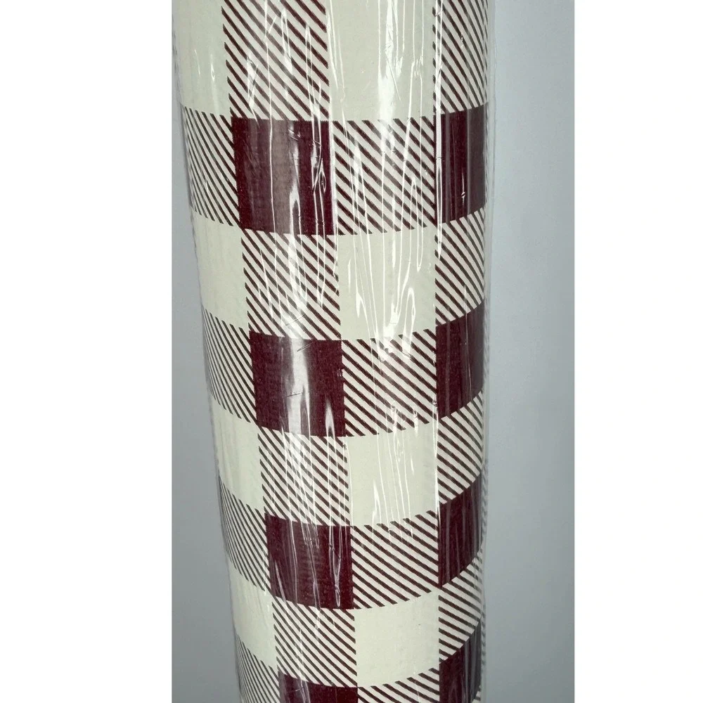 Bella Lux Luxe Heavy Weight Gift Wrap Red Cream Buffalo Plaid 30 sq ft 109-08